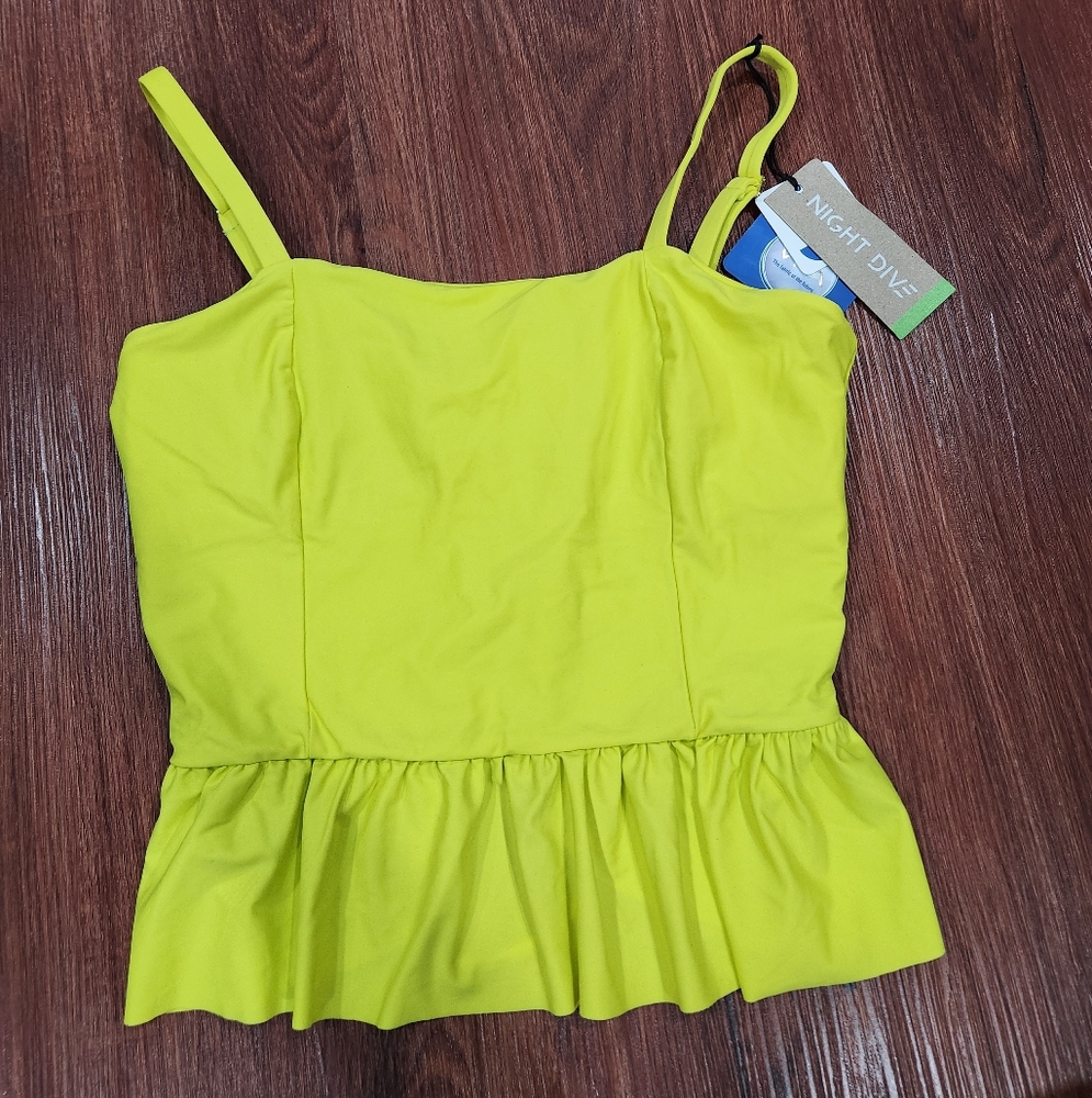Night Dive Swim NWT Bright Yellow Peplum Top